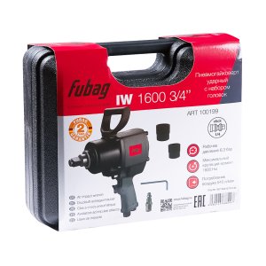 FUBAG Пневмогайковерт ударный IW1600 3/4 дюйма с  набором головок в кейсе в Туле фото