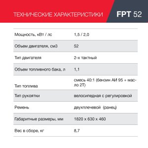 Бензиновый триммер FUBAG FPT 52 в Туле фото