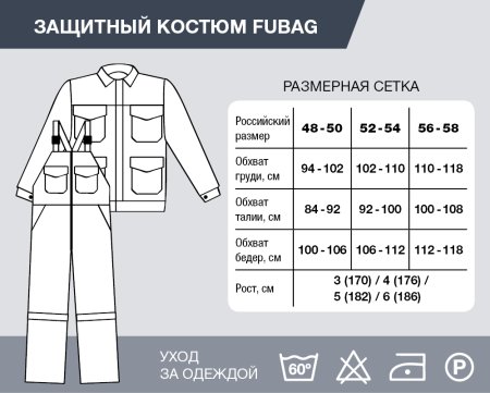 Защитный костюм Fubag размер 52-54 рост 3 в Туле фото