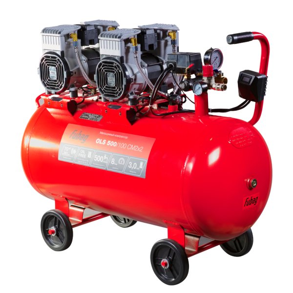 Компрессор воздушный безмасляный малошумный FUBAG OLS 500/100 CM2х2 + Набор пневмоинструмента (5 предметов) в ПОДАРОК в Туле фото