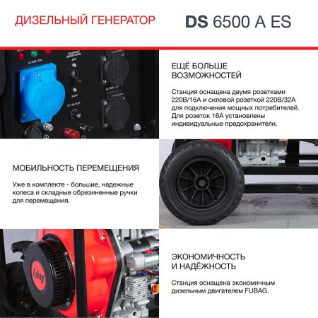 FUBAG Дизельный генератор с электростартером и коннектором автоматики DS 6500 A ES в Туле фото