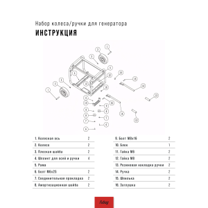 Комплект колес и ручек для генераторов FUBAG в Туле фото