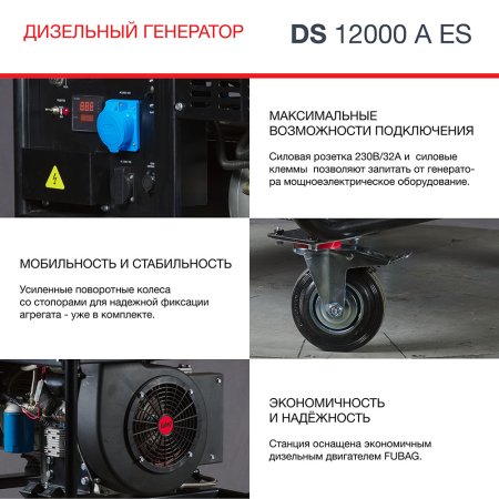 FUBAG Дизельный генератор с электростартером и коннектором автоматики DS 12000 A ES в Туле фото